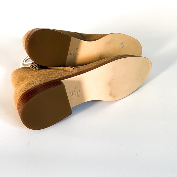 NEW Kate Spade Suede Leather Ankle Boots Booties Camel Carmel  Women's Size 10 - Picture 9 of 13